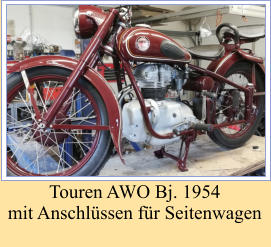 Touren AWO Bj. 1954 mit Anschlüssen für Seitenwagen